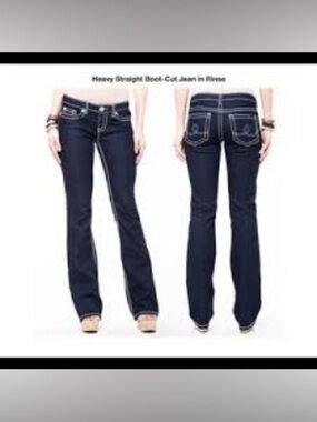 Seven7 Dark Blue Women's Boot-Cut Jeans 1037